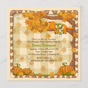 Autumn Sleepy Cat Invitation