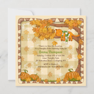 Autumn Sleepy Cat Invitation