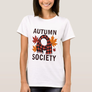Autumn Society – Personalized Plaid Letter Fill T-Shirt