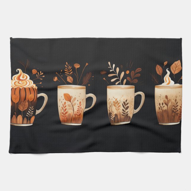 Autumn Spice Latte Kitchen Towels (Horizontal)