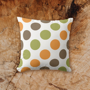 Autumn Spice Polka Dots Outdoor Pillow