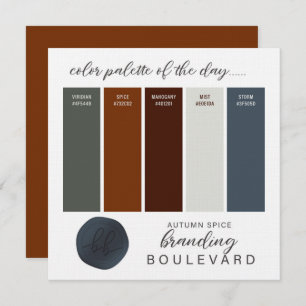 Autumn Spice Rustic Fall Colour Palette Card