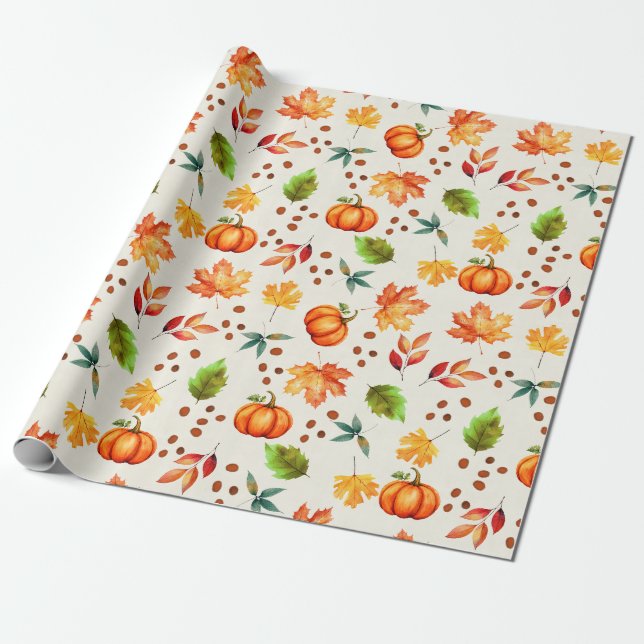 Autumn Spice Wrapping Paper (Unrolled)