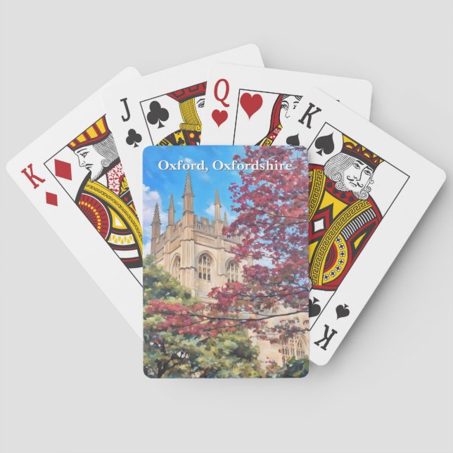 Autumn Spires – Oxford Cathedral in Fall Playing Cards (Back)