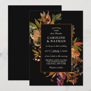 Autumn Splendour Floral Bouquet Invitation