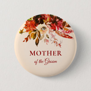 Autumn Splendour Ivory Blush Mother Of The Groom 2 Inch Round Button