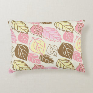 Autumn Splendour: Leaf Seamless Pattern Accent Pillow