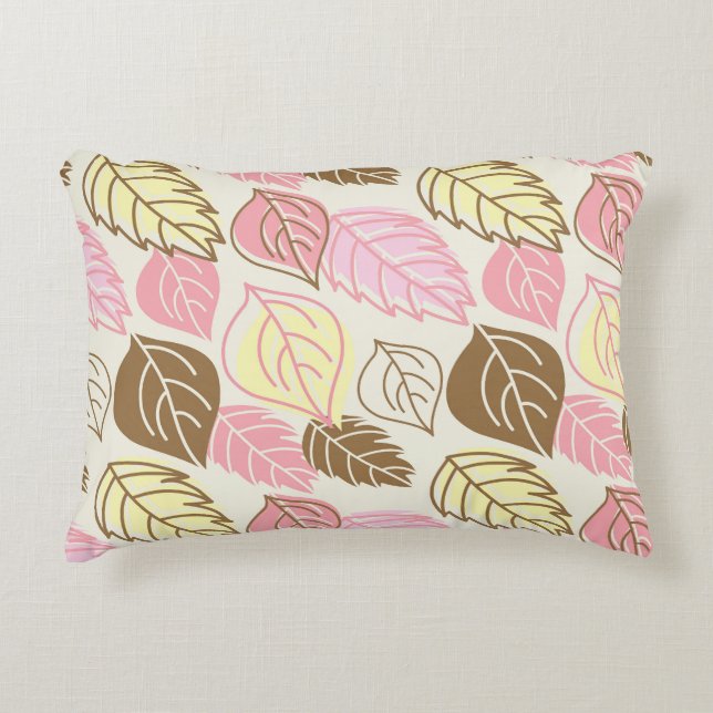 Autumn Splendour: Leaf Seamless Pattern Accent Pillow (Front)