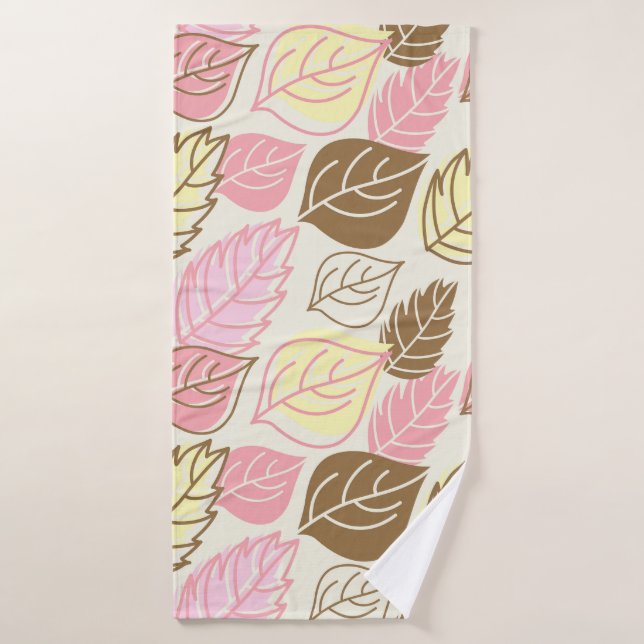 Autumn Splendour: Leaf Seamless Pattern Bath Towel (Bath Towel)