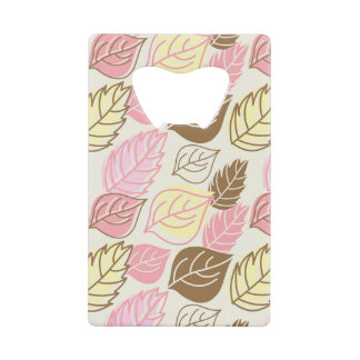 Autumn Splendour: Leaf Seamless Pattern Credit Card Bottle Opener