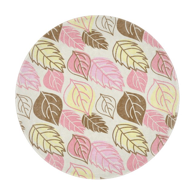 Autumn Splendour: Leaf Seamless Pattern Cutting Board (Front)