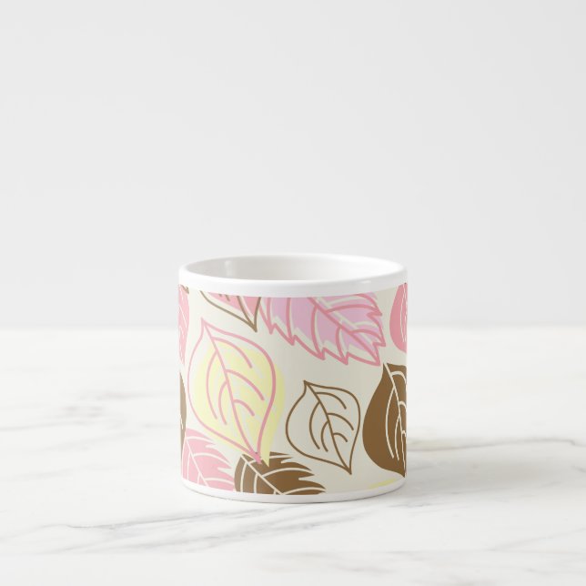 Autumn Splendour: Leaf Seamless Pattern Espresso Cup (Front)