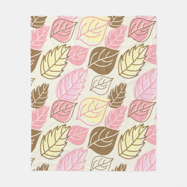 Autumn Splendour: Leaf Seamless Pattern Fleece Blanket (Front)