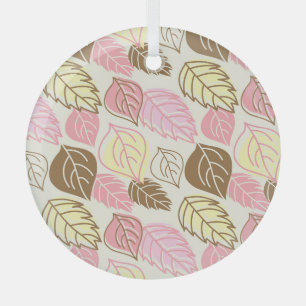 Autumn Splendour: Leaf Seamless Pattern Glass Ornament