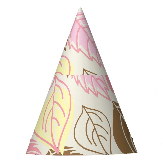 Autumn Splendour: Leaf Seamless Pattern Party Hat (Front)