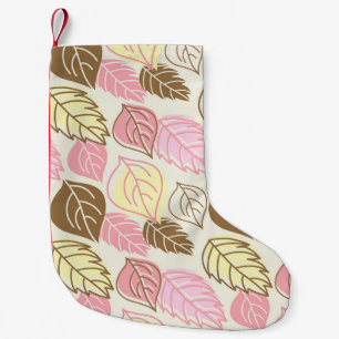 Autumn Splendour: Leaf Seamless Pattern Small Christmas Stocking