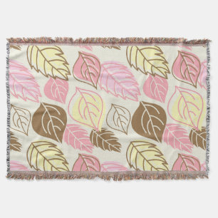 Autumn Splendour: Leaf Seamless Pattern Throw Blanket