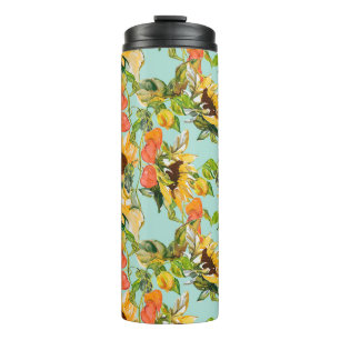 Autumn Splendour: Seamless Nature Pattern Thermal Tumbler