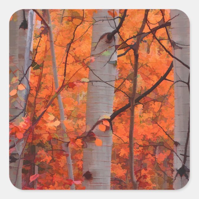Autumn Splendour Square Sticker (Front)