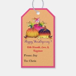 Autumn Splendour Whimsical Thanksgiving Gift Tags