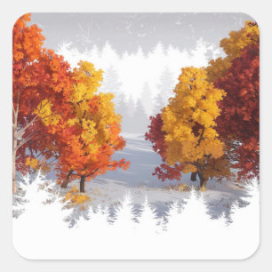 Autumn  square sticker