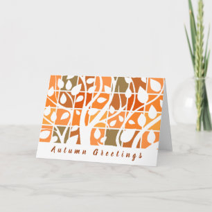 Autumn squares and leaves card