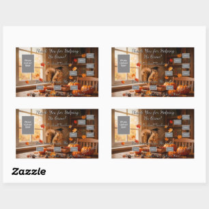 Autumn Squirrel Back to School Teacher Sticker