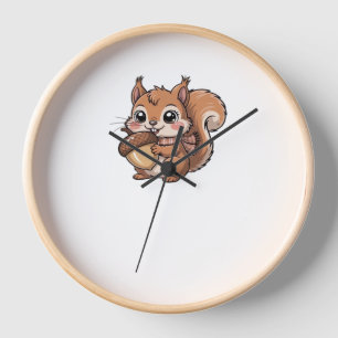 autumn squirrel Classic T-Shirt Clock