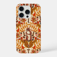 Autumn squirrel on off white