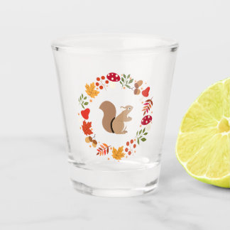 Autumn squirrel shot glass