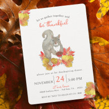 Autumn Squirrel Thanksgiving Dinner 