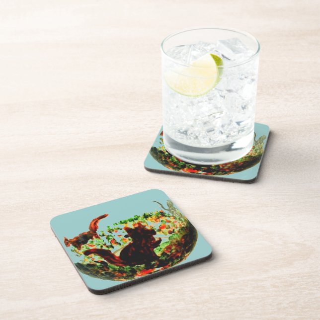 Autumn Squirrels Animal Coaster (Right Side)