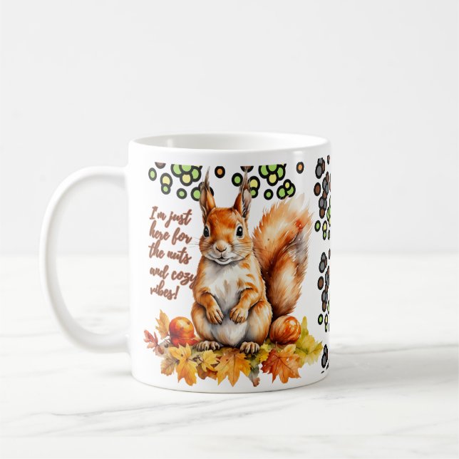 Autumn Squirrel's Nutty Adventure Coffee Mug (Left)