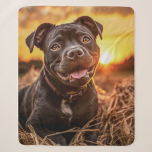 Autumn Staffie Sherpa Blanket