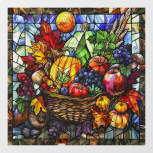 Autumn Stained Glass Art Window Cling