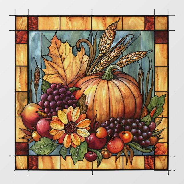 Autumn Stained Glass Art Window Cling (Sheet)