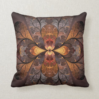 Autumn Stained Glass Throw Pillow