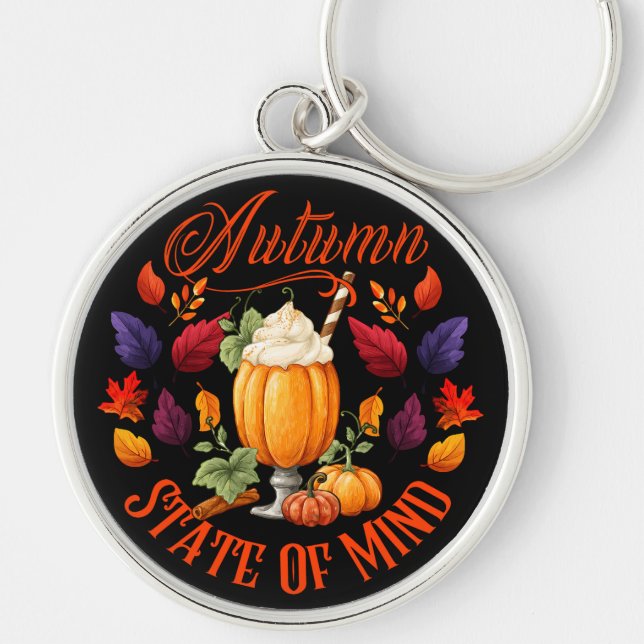 Autumn State Of Mind Black Keychain (Front)