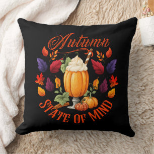 Autumn State Of Mind Black Throw Pillow