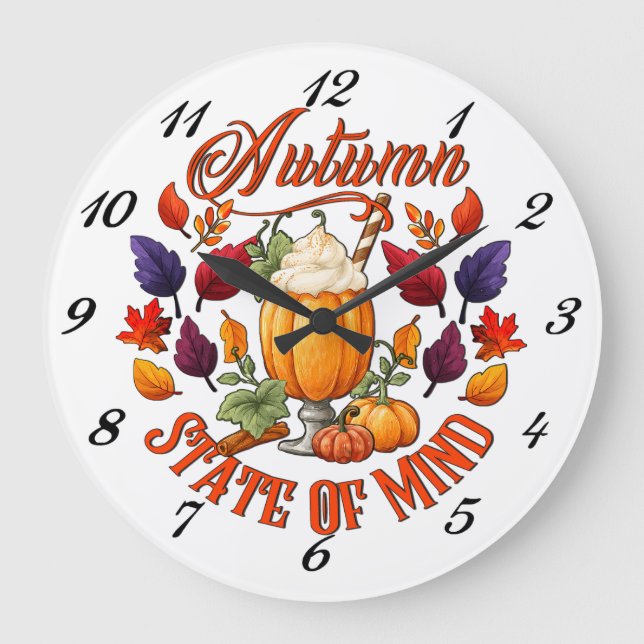 Autumn State Of Mind  Large Clock (Front)