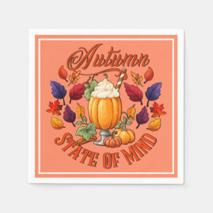 Autumn State Of Mind Orange Napkin