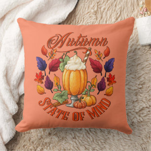 Autumn State Of Mind Orange Throw Pillow