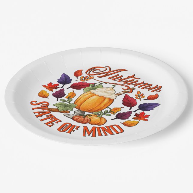 Autumn State Of Mind  Paper Plate (Angled)