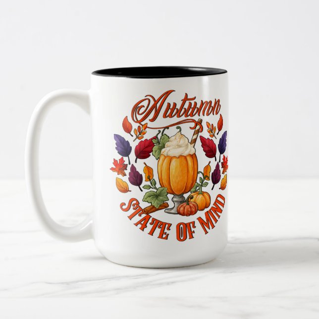 Autumn State Of Mind  Two-Tone Coffee Mug (Left)