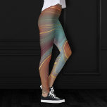Autumn Strata | Terra Cotta Teal and Gold Agate Leggings<br><div class="desc">Sophisticated faux metallic gold foil strata in mystical agate stone featuring beautiful ebbs and flowing fluid ink for an organic marbling texture. The conceptual modern abstract aesthetic brings a soft luxury that adds a perfect pop of colour and personal style. Also transferable to school/office supplies or decor for an easy...</div>
