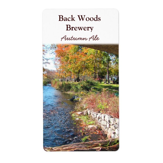 Autumn Stream ~ Beer Wine Label (Front)