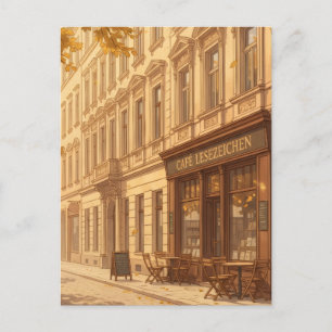 Autumn Street Scene with Books Postcard