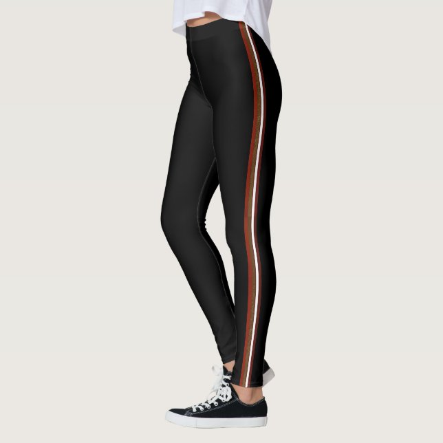 Autumn Stripe Pattern Tights Leggings Jogger Pants (Left)