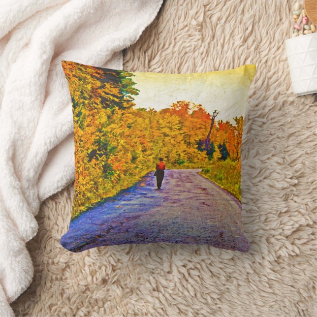 Autumn Stroll Throw Pillow (Blanket)