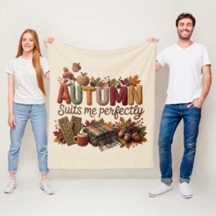 Autumn Suits Me Perfectly Yarn Art Fleece Blanket